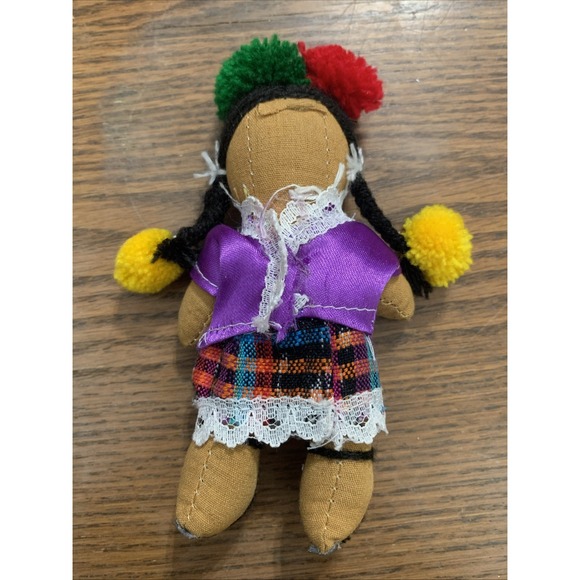Handmade Mexican Maria Cloth Doll - Picture 3 of 3